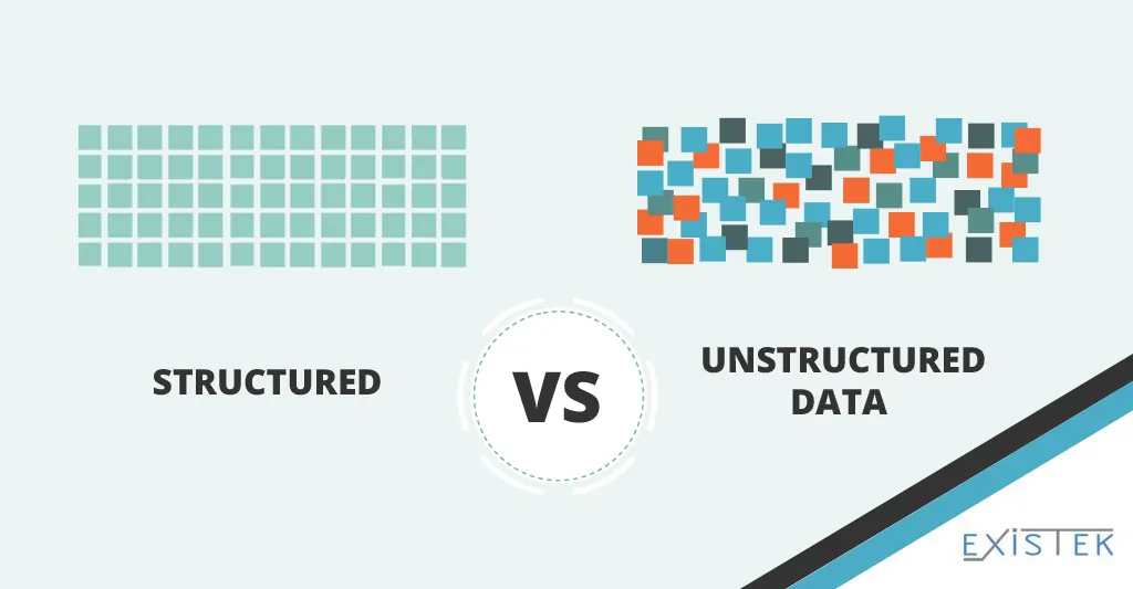 Structured and unstructured big data in the big data software solutions illustration image