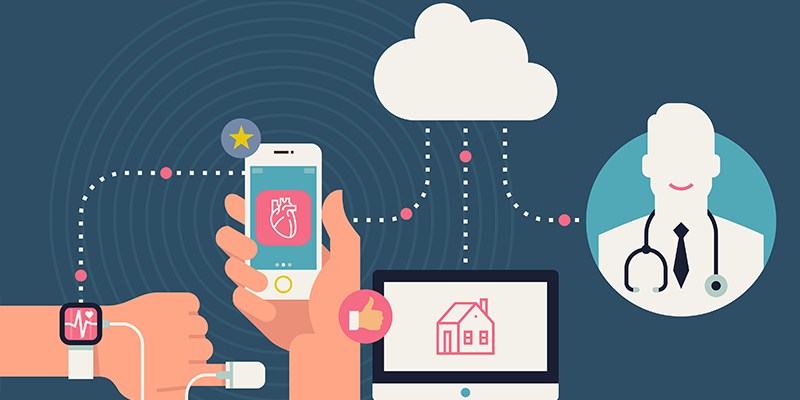 IoT applications in healthcare illustrations