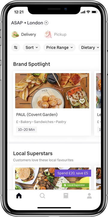 food delivery app design example