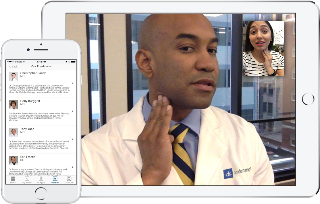 Telemedicine software / patient's app: video and audio calls