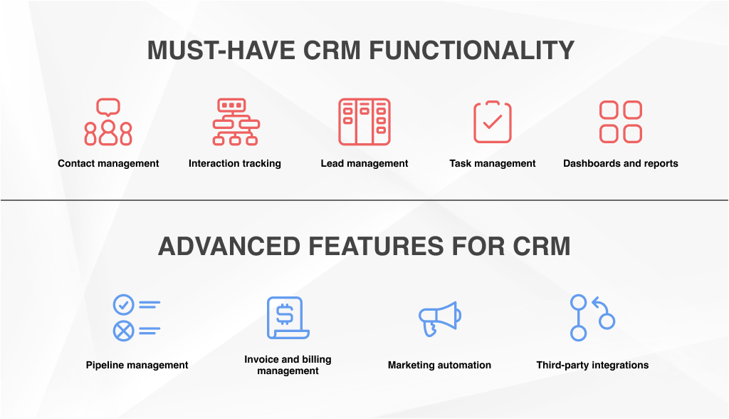 Features of custom CRM software