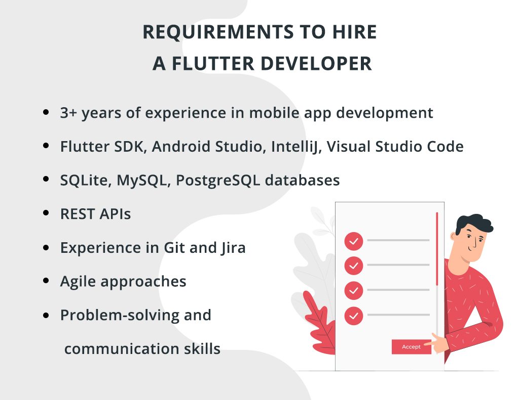requirements to hire a Flutter developer