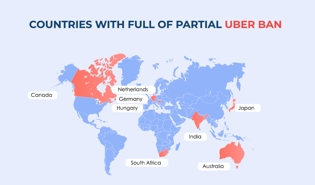 uber ban over the world