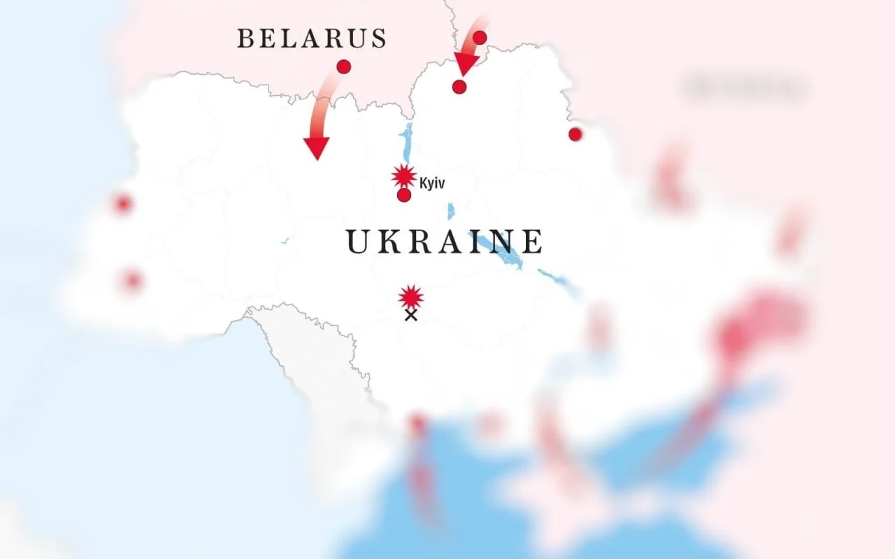 direction of missile attacks from Belarus