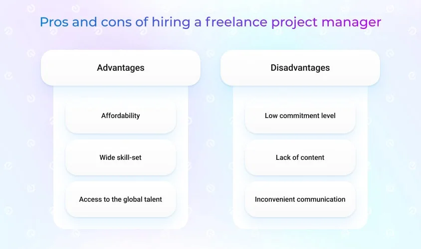 pros and cons of a freelance project manager