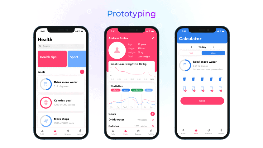 mobile app ui/ux design: prototyping